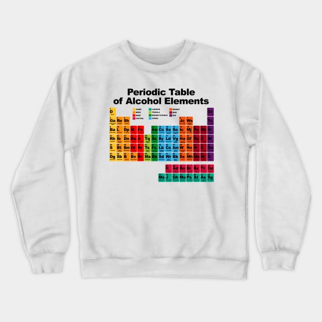 Periodic Table of Alcohol Elements Crewneck Sweatshirt by STARSsoft